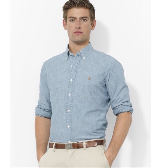 NWT Ralph Lauren Chambray Button Down Men’s - Picture 8 of 8